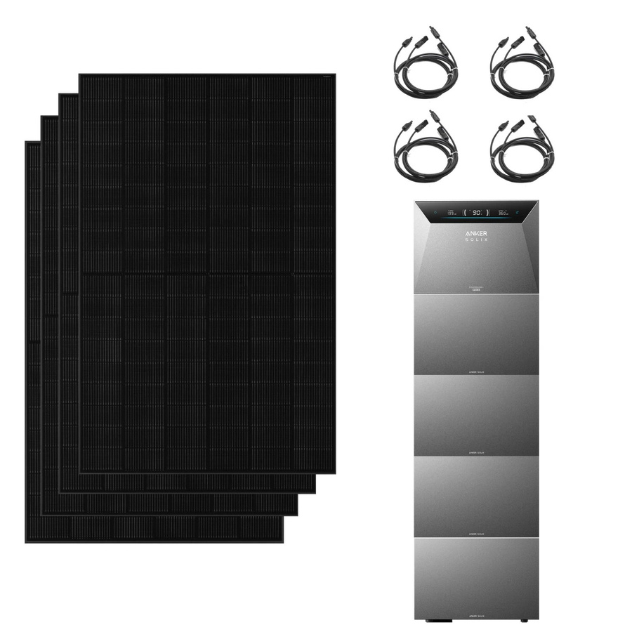 Anker SOLIX Solarbank 4 E5000 Pro in Schwarz mit 2000W bifazialen Solarmodulen und 4 BP5000 Erweiterungsakkus - Bild 2