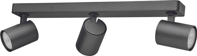 Oktaplex Bora Alu Deckenstrahler Schwarz, 3-flammig, schwenkbar, 3-Step dimmbar, inkl. GU10 LED Leuchtmittel, Warmweiß - Bild 1