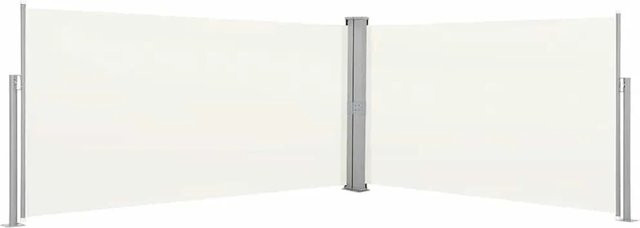 vidaXL Ausziehbare Seitenmarkise in Creme mit Stahlrahmen und Aluminiumrolle, Höhe: 160 cm, Breite: 600 cm - Bild 1