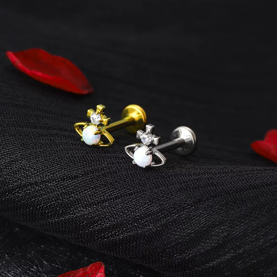 weilaimeng Ohrringe, Titan, Opal, Zirkonia, Unisex - Bild 2