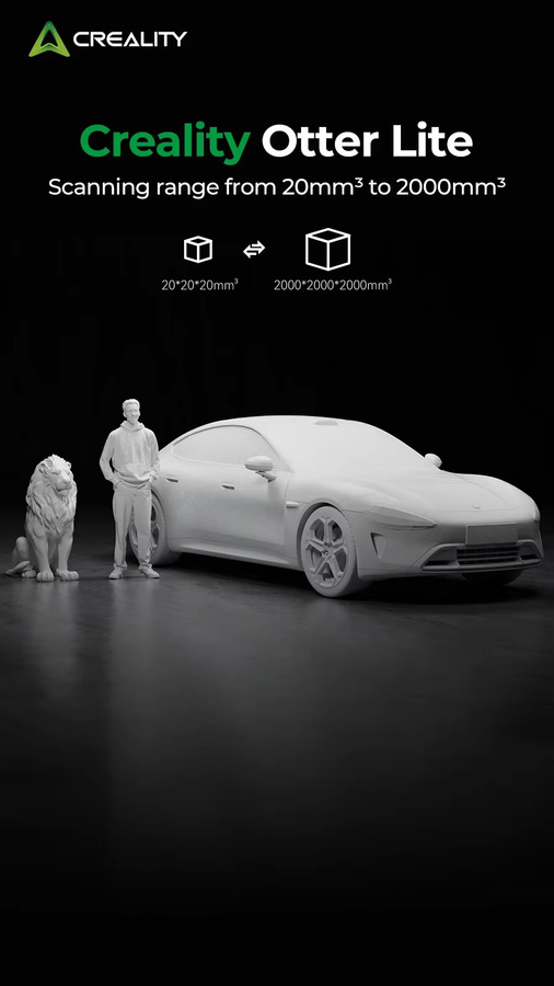 Creality 3D-Scanner Otter Lite, kabelloser Handscanner in Schwarz mit 0,05 mm Genauigkeit und Anti-Shake-Tracking - Bild 2