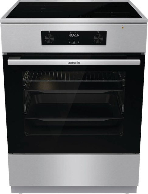 Gorenje Standherd GEIT6C60XPG mit Glaskeramikkochfeld in Edelstahl Silber, B/H/T: 60 x 85 x 60 cm - Bild 1