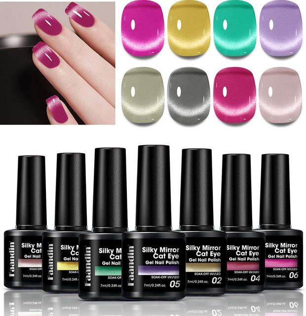 Faandin Cat-Eye-Gel-Nagellack, Glänzend, Damen - Bild 1