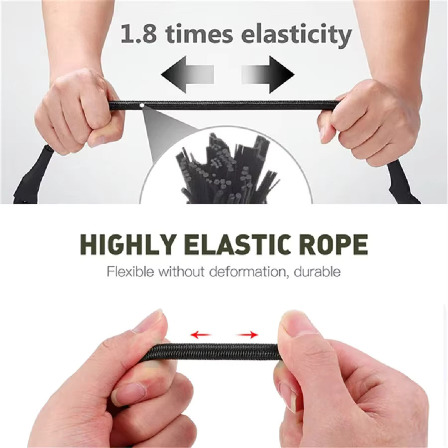 Elastische Bungee-Seile für den Außenbereich mit roten Haken, dehnbares Verpackungsseil aus Gummi für Fahrräder und Autogepäck, Länge: 30 bis 120 cm, Durchmesser: 8 mm - Bild 4