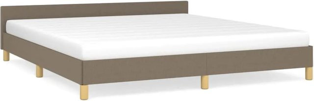 vidaXL Bettgestell mit Kopfteil in Taupe, Stoff, B/T/H: 160 x 200 x 163 cm - Bild 1