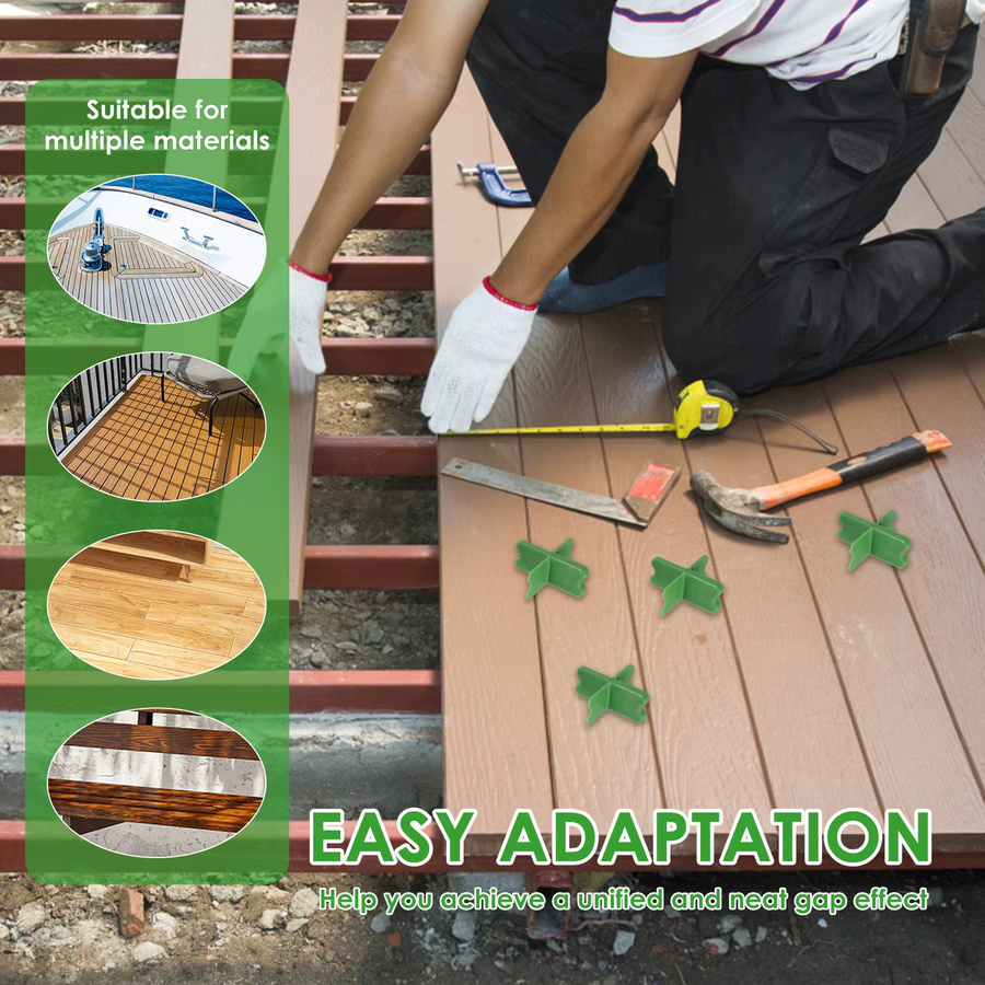 Toorise 4/8-teiliges ABS-Deckabstandshalter-Werkzeug Set mit 4 verschiedenen Dicken für druckbehandeltes Verbundwerkstoff, 1/16 Zoll, 1/8 Zoll, 3/16 Zoll, 1/4 Zoll - Bild 3