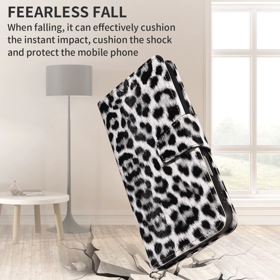 Stoßfeste Leder-Handyhülle mit Leopardenmuster für iPhone 11 bis iPhone 17 Pro Max Plus Mini in Multicolour und Purple - Bild 6