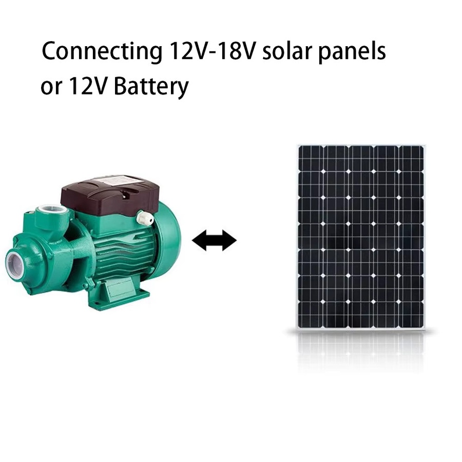 Solar Wirbel Wasserpumpe für die Landwirtschaft, DC 12V 24V Tauchpumpe mit max. 13m Förderhöhe und max. 1,5 t/h Durchfluss - Bild 2