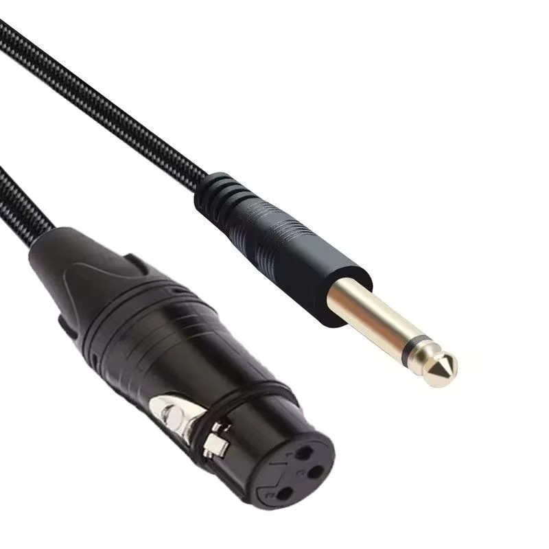 XLR-Mikrofonkabel mit 6,35 mm Klinke auf XLR-Buchse, Dual-Core Audiokabel für Verstärker und Instrumente, Schwarz - Bild 5