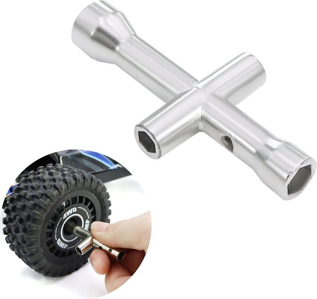 WWXRC 4-in-1 Multi-Größen RC Kreuzschlüssel-Werkzeugset, Zubehör, Metall - Bild 1