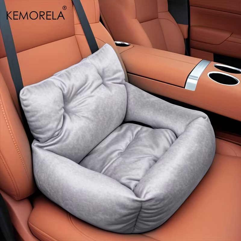 KEMORELA Autositz für Katzen und kleine Hunde, ergonomischer Haustierträger aus Polyester, grau - Bild 3