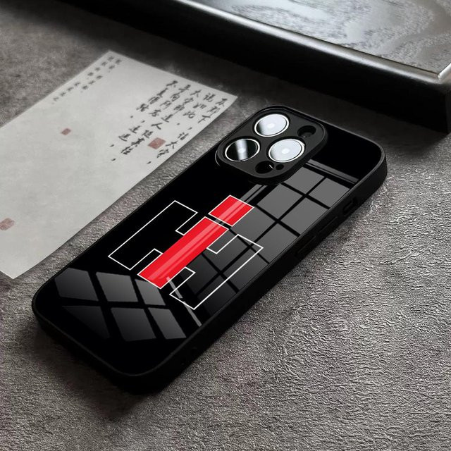 Handyhülle Case International Harvester IH Traktor für iPhone 17 16 15 14 13 12 11 Pro Max Plus Mini XR XS mit Glasabdeckung in Schwarz - Bild 1