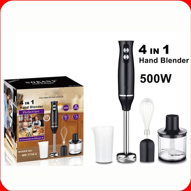 Elektrischer 4-in-1-Mixer aus schwarzem 304 Edelstahl für Küchen- und Babynahrung - Bild 1