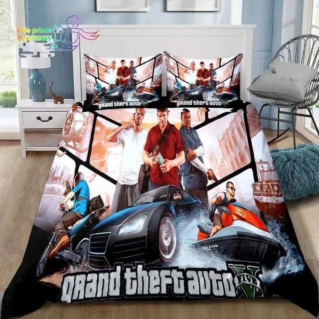 Binchi Outdoor Product Grand Theft Auto GTA Bettwäsche Set mit Motiv 3D-Druck, Mehrfarbig, B/H: 200 x 200 cm - Bild 1