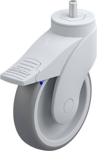Blickle Lenkrolle mit Feststeller LWGX-TPA 126G-FI-GSX10 in Silber und Grau, Rad-Durchmesser: 12,5 cm, Tragfähigkeit: 110 kg - Bild 1