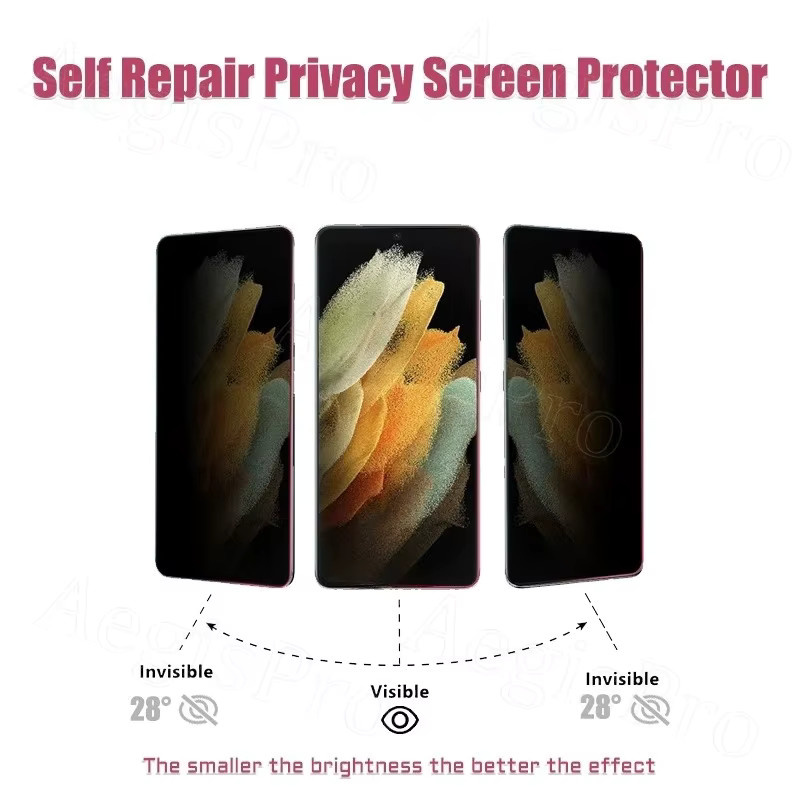 HKSN Anti-Spy Displayschutzfolie in Schwarz für Samsung Galaxy S25 S24 S23 S22 S21 S20 Plus Ultra FE Note 20 10 S10e mit selbstreparierender Funktion - Bild 4