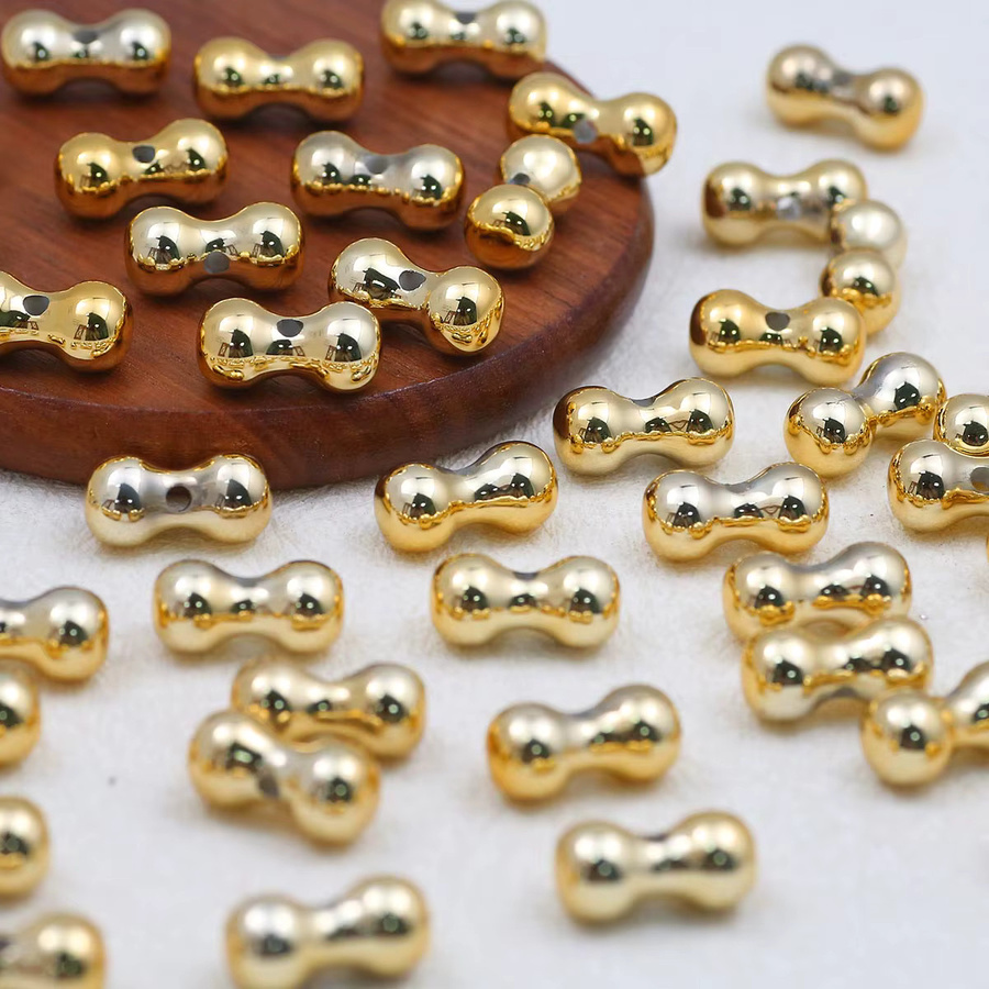 JHNBY Perlen, Knochenförmig, Acryl, Gold, 9*17mm, Unisex - Bild 2
