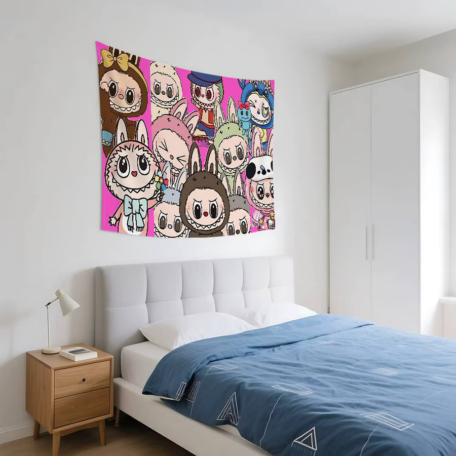 52TOYS Wandteppich mit Tiermotiv in Mehrfarben, rechteckiger Textil-Wandbehang im abstrakten Portrait-Stil - Bild 2