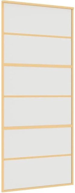 vidaXL Schiebetür in Gold aus mattem ESG-Glas und Aluminium, B/H: 90 x 205 cm - Bild 1