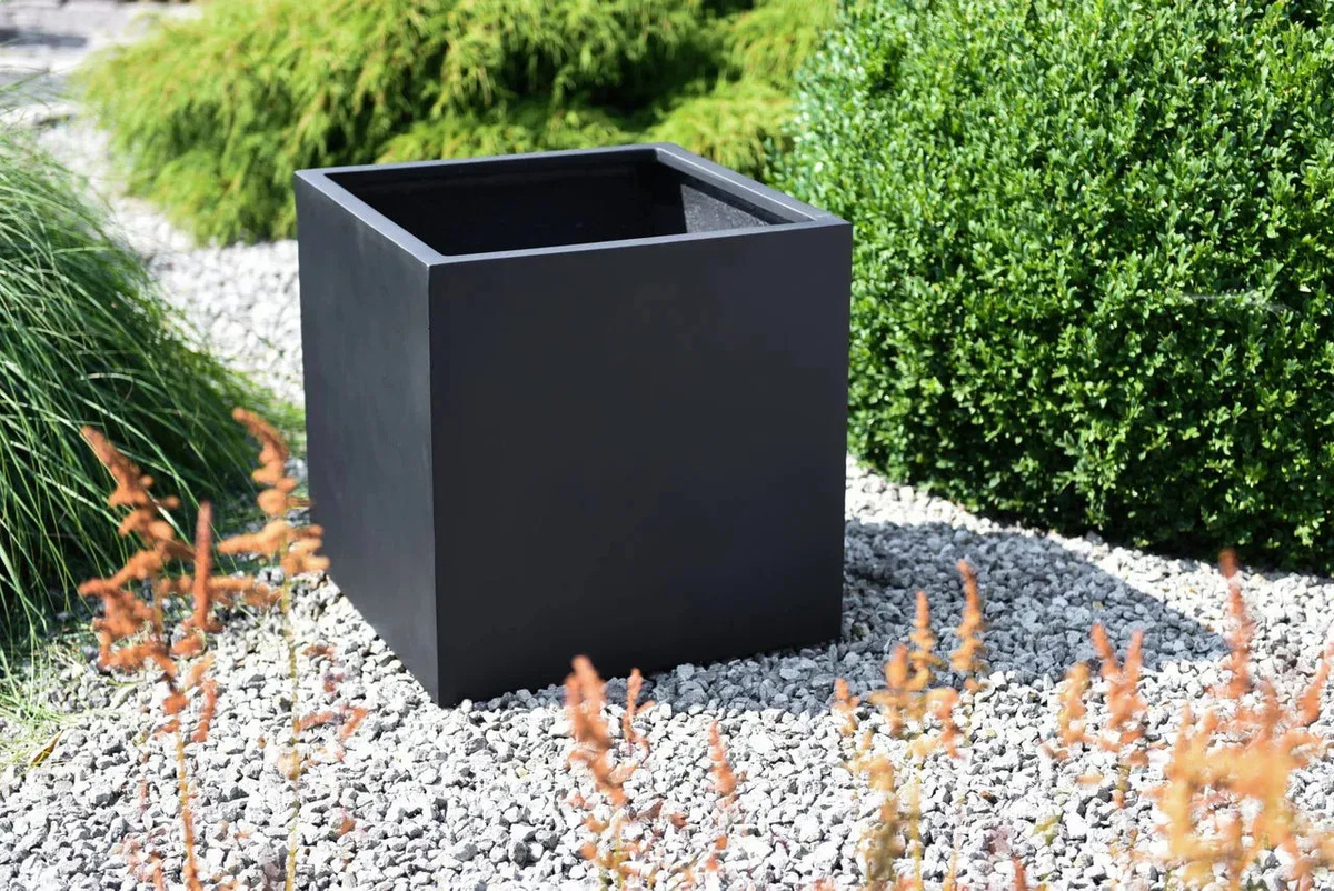 Pflanzkübel Leyla von artplants in Anthrazit, B/T/H: 45 x 45 x 45 cm - Bild 4