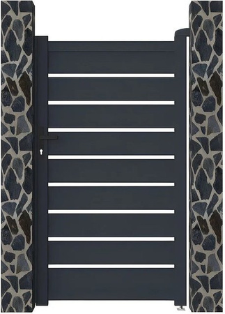 Vente-unique Eingangstor Primo Aluminium Anthrazitgrau Breite: 100 cm