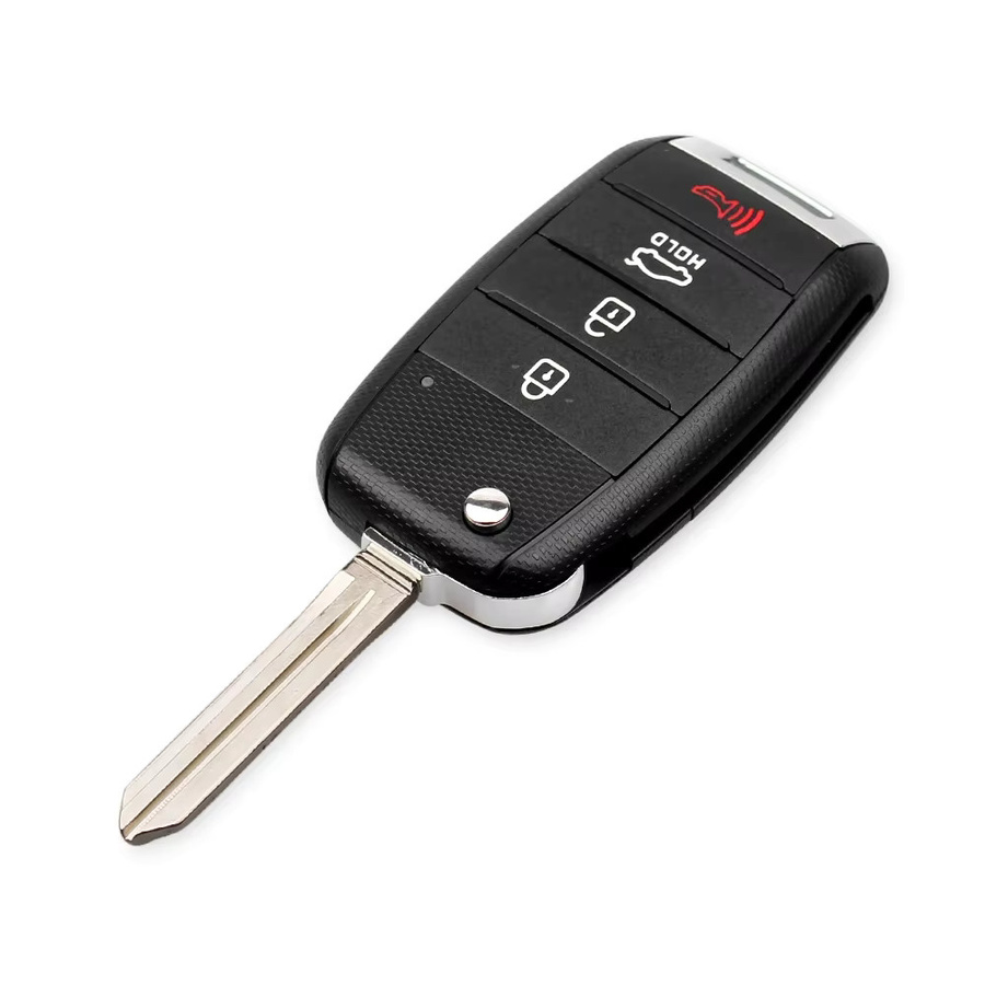 KEYYOU Klappbares Fernbedienungs-Autoschlüsselgehäuse für Kia Carens Ceed Rio Sportage Optima Sorento Cerato Soul Forte Seltos in Schwarz - Bild 1