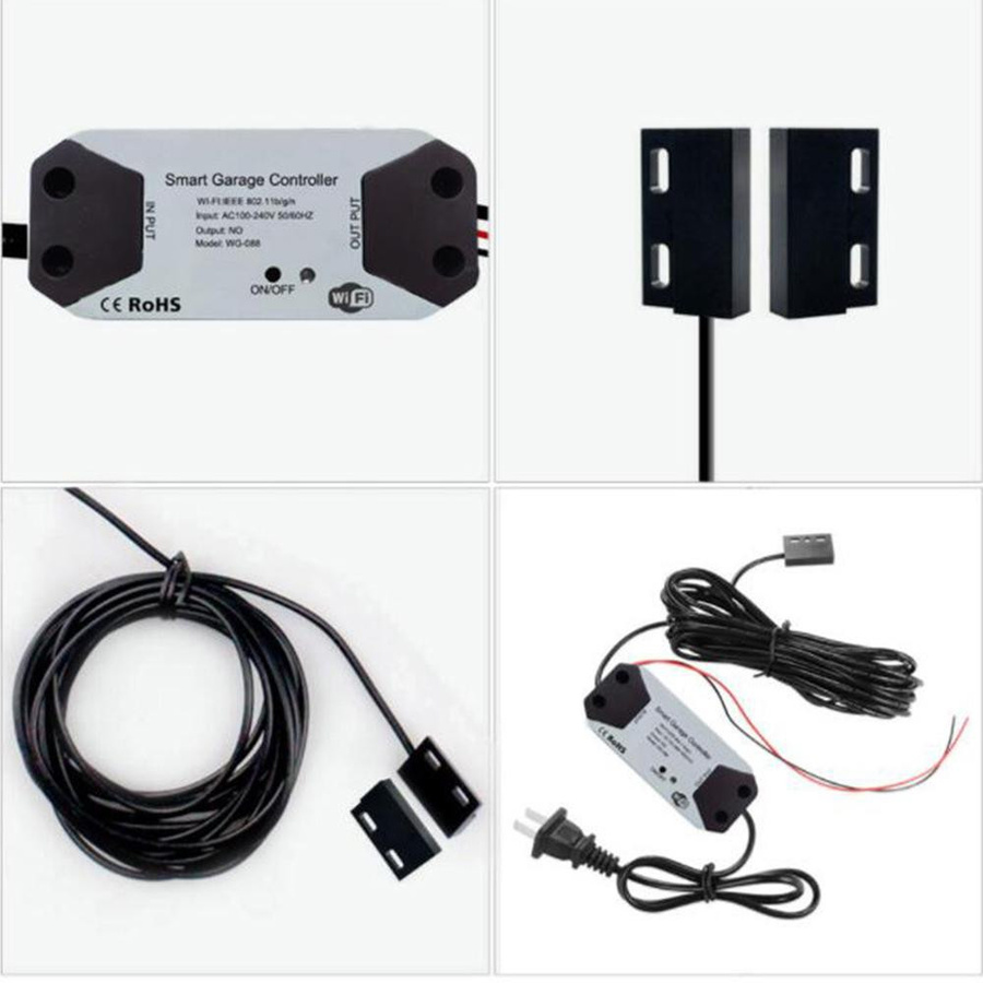 Aoresac Smart WiFi Garagentoröffner mit Tuya Smart Life App Fernsteuerung und Sprachsteuerung, Weiß, 2,4 GHz Netzwerk, US-Version - Bild 2