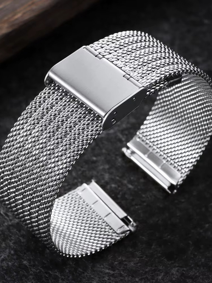 crazyband Uhrenarmband Edelstahl, Milanaise, Silber, Unisex, 18mm, 20mm, 22mm - Bild 4