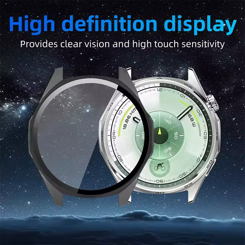 Huawei Schutzhülle Glas + PC, Schwarz, Huawei Uhr GT 6 Pro 46mm 41mm - Bild 4