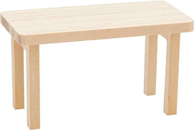 Rico Design Wichteltür Miniatur Tisch rechteckig aus Kiefernholz - Bild 1