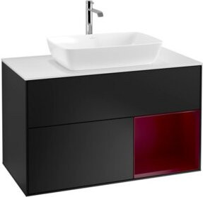 V&B Waschtischunterschrank Finion 100 in Weiß lackiert mit Regal, Breite: 100 cm, Tiefe: 50,1 cm, Höhe: 50,1 cm - Bild 1