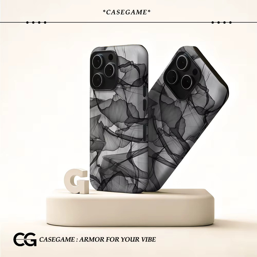 Potdemiel Black Silk Wave Handyhülle für iPhone 17 16 15 14 13 Pro Max Plus in Schwarz - Bild 2