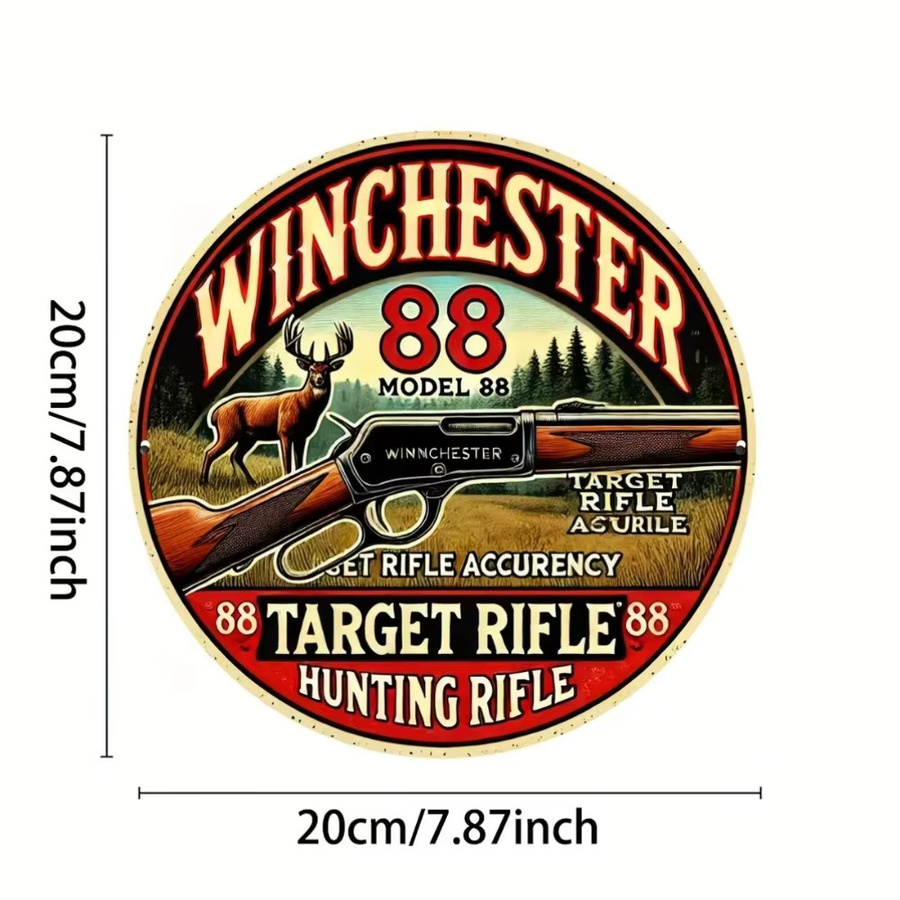Potdemiel Winchester Vintage Wandkunstschild aus Metall in Mehrfarbig, Rund, Durchmesser: 20 cm - Bild 2