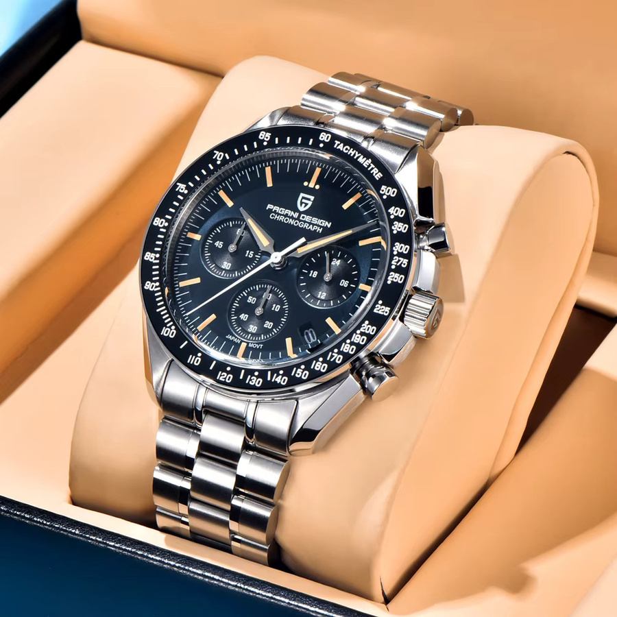 PAGANI DESIGN Chronograph, Quarz, Edelstahl, Keramiklünette, Herren - Bild 4