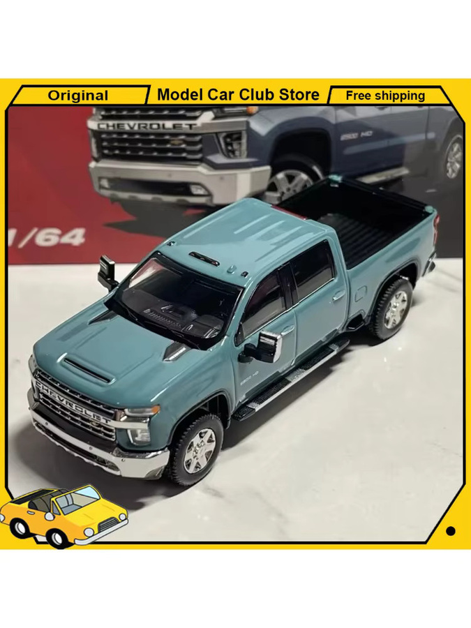 Masdi Chevrolet Silverado Pickup Truck 2500HD, Modellauto, 1:64, Blau - Bild 3