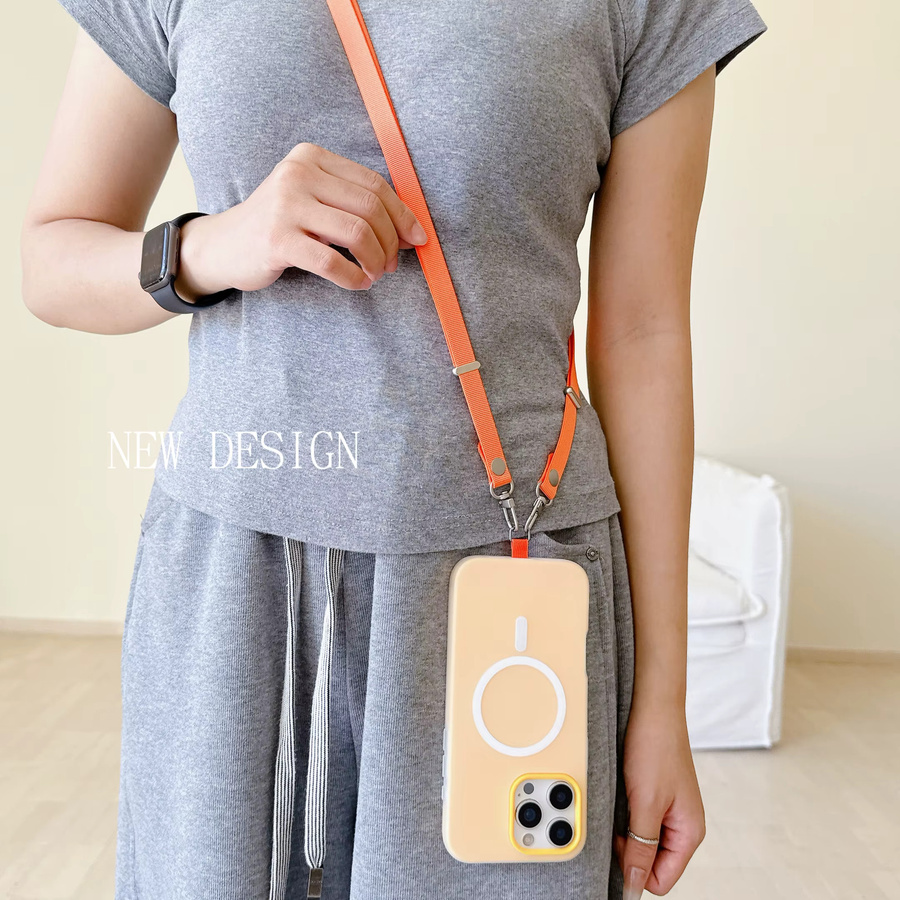 ZHANZHI Telefon-Lanyard als verstellbares Crossbody-Seil und multifunktionaler Schultergurt in Lila oder Orange - Bild 1