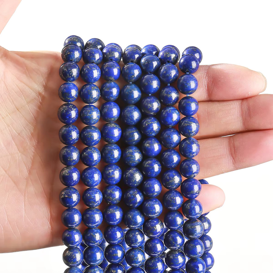 Lapis Lazuli Perlen, rund, 15'' - Bild 5