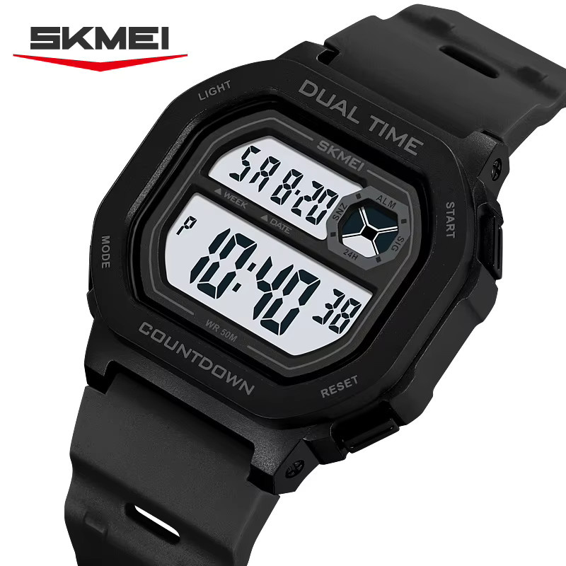 SKMEI Digitaluhr, Chronograph, Kunststoff, Schwarz, Herren - Bild 2
