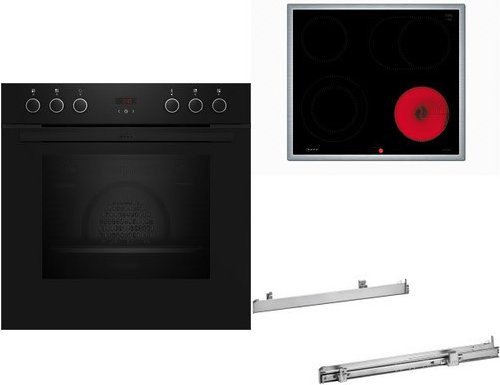 Neff HMK220 Herdset mit Induktionskochfeld und Einbaubackofen in Schwarz und Edelstahl - Bild 1