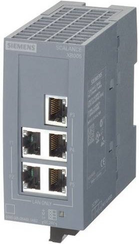 Siemens Scalance XB005 unmanaged Industrial Ethernet Switch, 5 LAN-Ports, 100 MBit/s, Grau, 6GK5005-0BA00-1AB2 - Bild 1