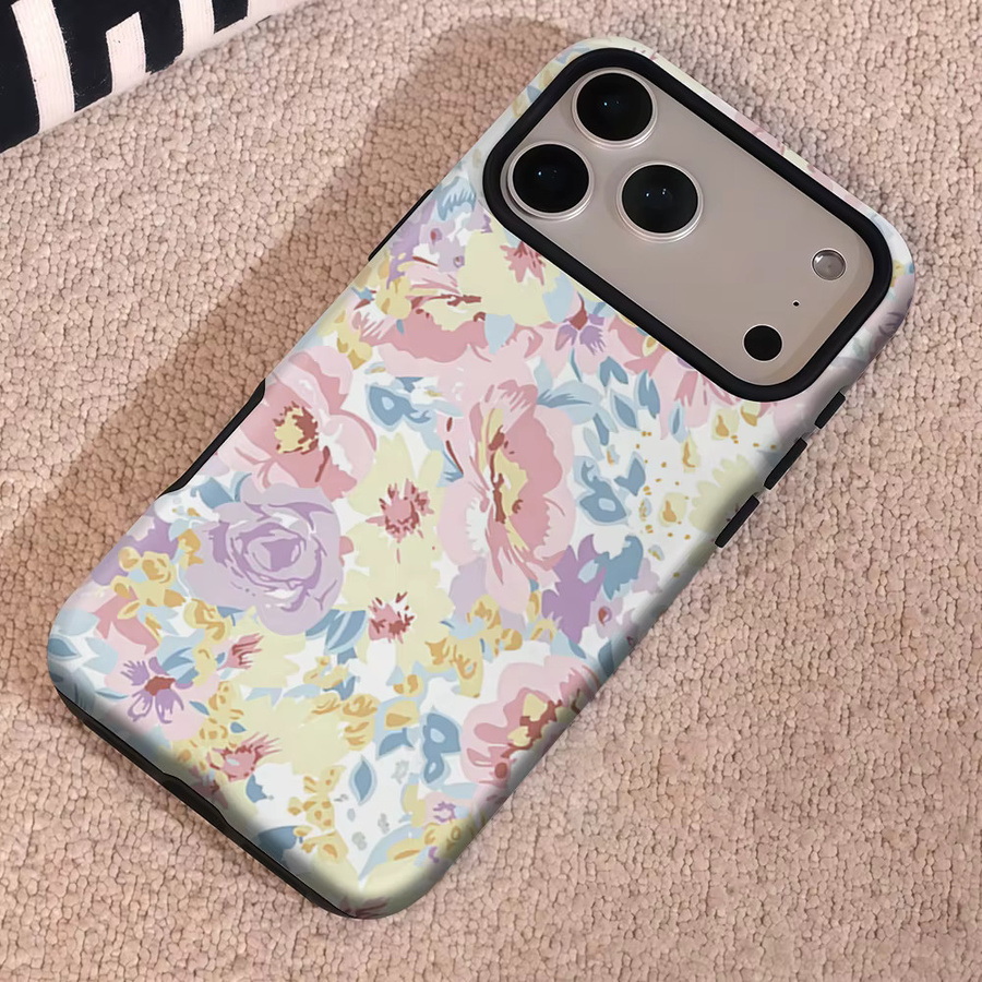 Robuste iPhone Hülle mit Farbblüten-Design für Apple iPhone 17 16 15 14 13 Pro Max Plus, magnetische ein- und zweilagige Schutzhülle, Multicolour - Bild 4