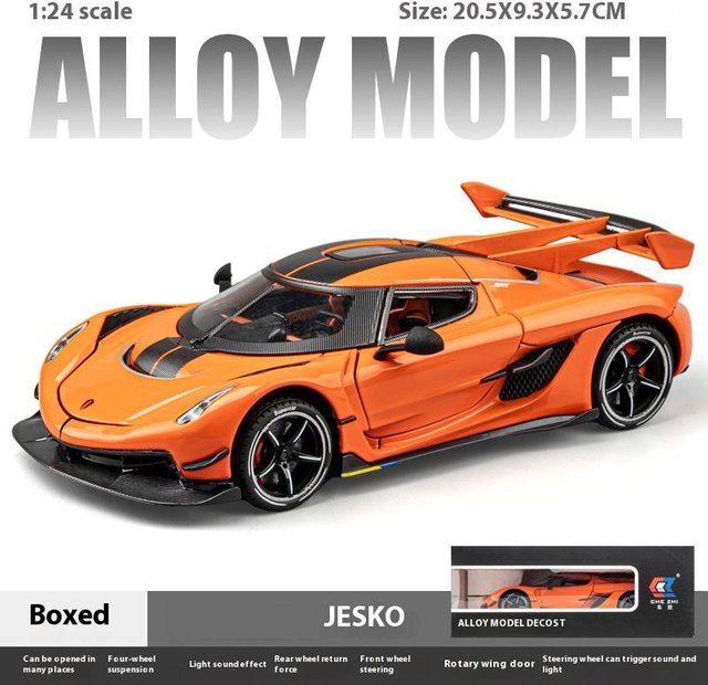 Linyi toy car Jesko Sportwagen Modell, 1:24, Metall, ab 3 Jahre - Bild 1