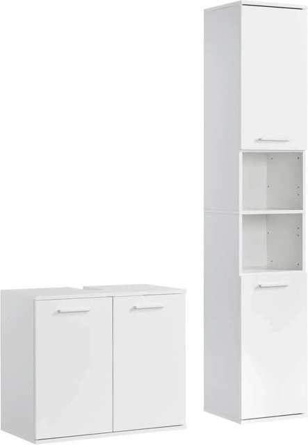 mokebo Badmöbel Set Der Steuermann 2-teilig in Weiß und Anthrazit, modern und wandmontiert - Bild 1