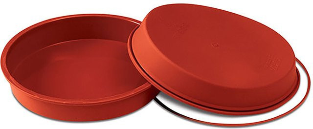 Scaritech Silikonform für Kuchen, rot, rund, Durchmesser: 22 cm, 10 Stück Packung - Bild 1
