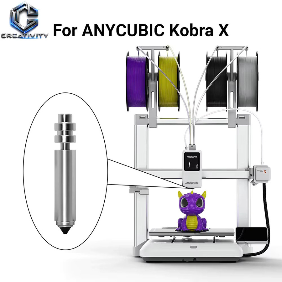 Anycubic Bimetall-Düsen-Set aus gehärtetem Stahl für Anycubic Kobra X KX Combo FDM 3D-Drucker, Farbe: Silber, Durchmesser: 0,2 mm, 0,4 mm, 0,6 mm, 0,8 mm - Bild 4
