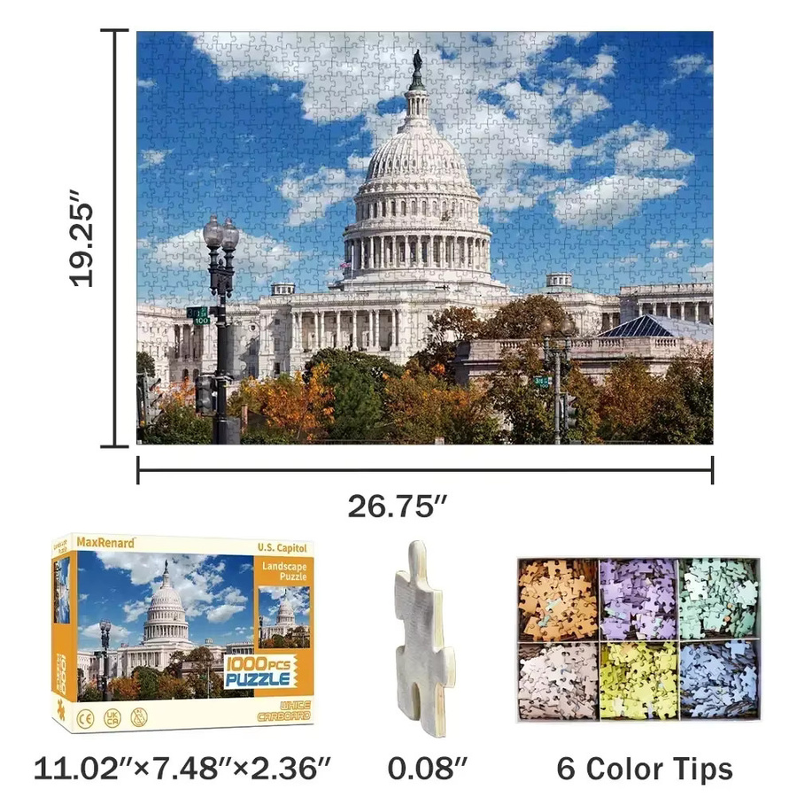Maxrenard USA Kapitol, Konstruktion Puzzle, 1.000 Teile - Bild 2