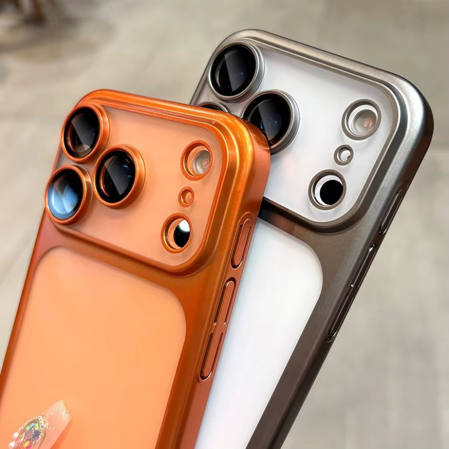 EIENACOCO Ultra Slim Soft Handyhülle mit Kameraschutz und stoßfester Mattierung für iPhone 17 16 15 14 13 12 Pro Max in Schwarz und Orange - Bild 3