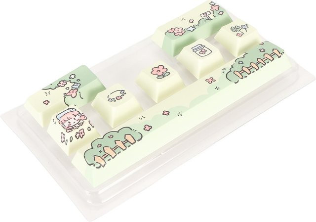 OutsideWorld PBT Tastenkappen im Farbsublimationsverfahren für mechanische Tastaturen, Multicolor, passend für 61, 87, 104 und 108 Tasten - Bild 1