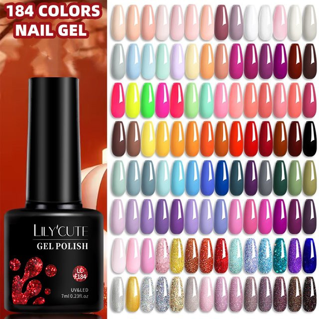 LILYCUTE Nagelgel, roter Glitzer, glänzend, 7 ml - Bild 1