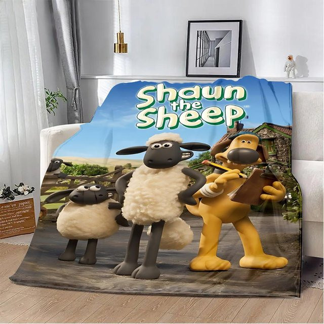 ZX Blanket Cartoon-Schaf Picknickdecke aus Polyester, Mehrfarbig, B: 203,2 cm, B: 152,4 cm - Bild 1